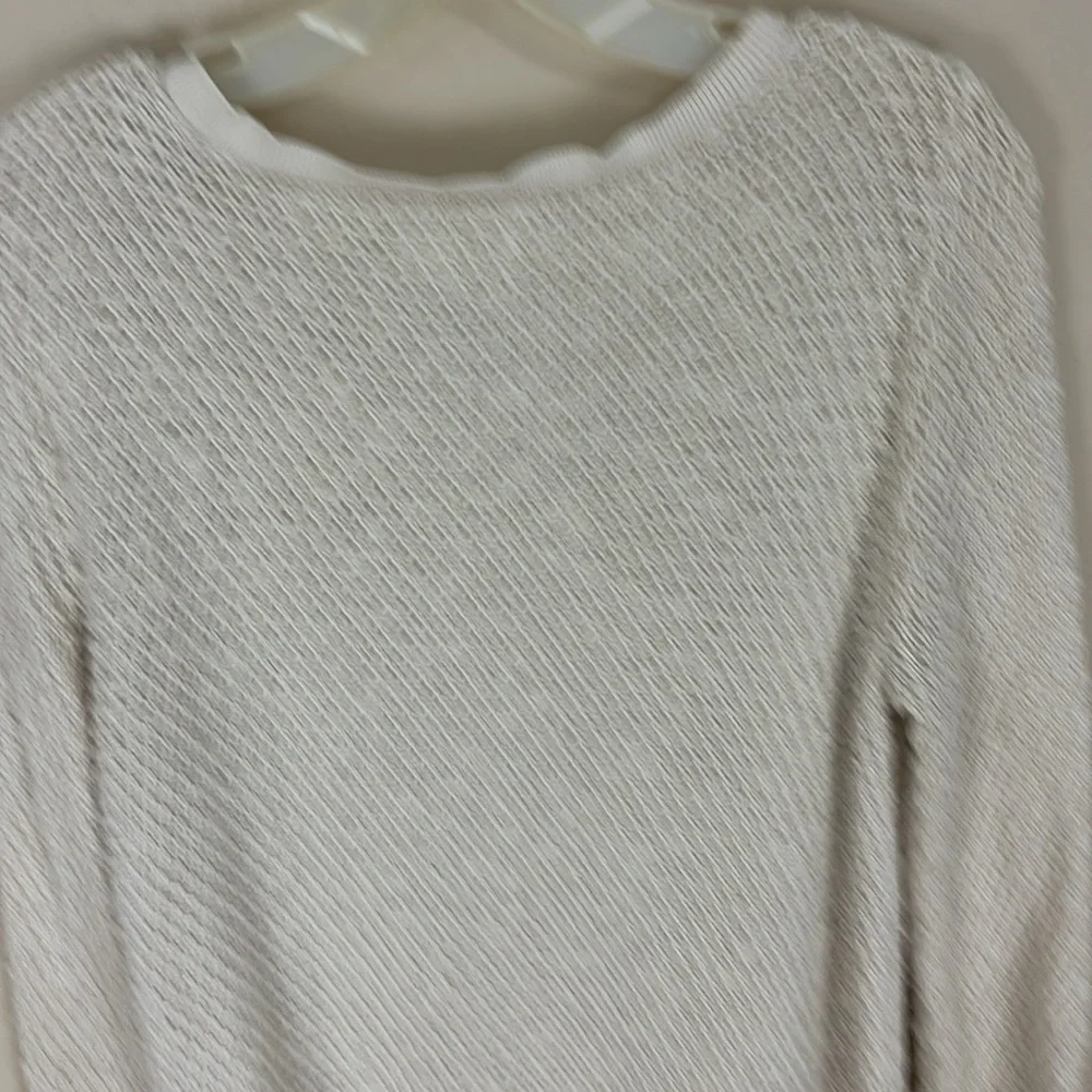 Lou & Grey Cream Cotton Blend Knit Sweater Size Large